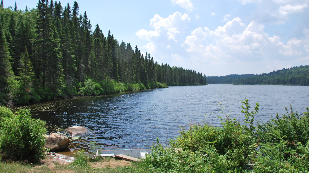 vue d'un lac dans la ZEC des Nymphes